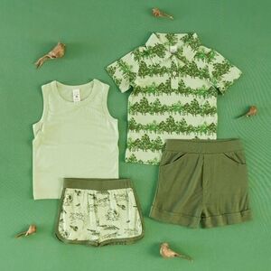 NWT 7Y Kate Quinn backpacking + watercolor pine set modal tank top shorts short